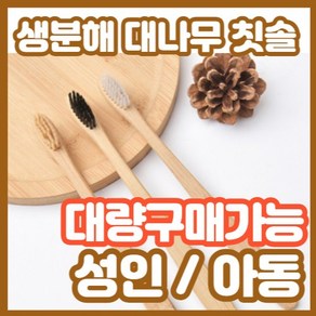 대량 구매 가능 농약없이 성장한 모소대나무로 만들어진 생분해 칫솔, 1개, 성인, 베이지