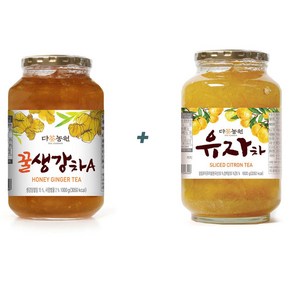 다농원 유자차1kg+꿀생강차A 1kg 2병, 2개, 1kg, 2개