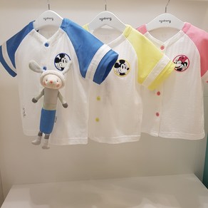 아가방 50% 여름 베이비페어! 디즈니 베이비 핫한 미키미니 여름 유아 티셔츠! 구멍뿅 매시소재 귀욤 시원해용 야구 티셔츠 유아 반소매 티셔츠 간단 유아 외출복