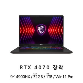 MSI 게이밍 노트북 소드 17 HX B14VGKG-i9 QHD, WIN11 Po, 32GB, 1TB, 그레이