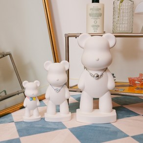 규조토 오브제 목걸이 블랑베어 화이트 귀여운 곰 선물 공기정화 습도조절 인테리어 소품, 블랑베어 중형