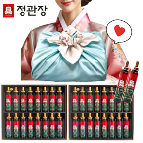 정관장 활기력 32병(16병 X 2개) 선물세트 + 고급 보자기 포장 (숀글로벌), 1개, 화사한 파스텔블루, 640ml