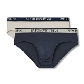 매장정품 엠포리오 아르마니 언더웨어 EMPORIO ARMANI UNDERWEAR [선물포장]코어 로고밴드 삼각 브리프세트 (0814111039-040) 1603750