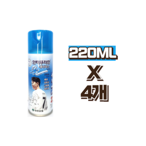 유한양행 안티푸라민 쿨 에어파스 220ml 4개, 1개입