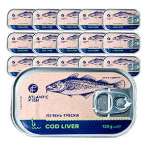 아틀란틱피쉬 ATLANTIC FISH 대구 간 통조림 Cod Liver 120g