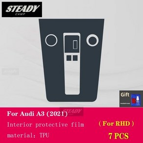 자동차 인테후면 센터 콘솔 투명 TPU 보호 스크래치 방지 수리 필름 액세서리 아우디 A3 8Y 2021 2022 2023 수리, 2) Style B Fo RHD