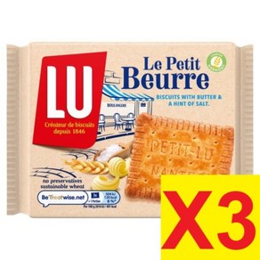 167g 3개 루 쁘띠 뵈르 솔티드 버터 비스켓 Lu Petit Beurre Salted Butter Biscuit 167G