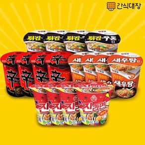 [간식팩토리] 신라면4+진라면4+튀김우동4+새우탕4 소컵라면 16개, 1세트