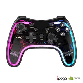 아이페가 RGB 컨트롤러 무선패드 PG9228 클리어블랙 PS4/3 PC iOS 안드로이드 닌텐도 스위치, 아이페가 무선패드 PG9228 클리어블랙, 1개, led