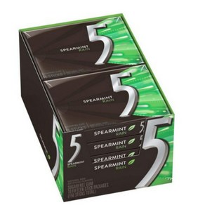 Wrigley's 5 GUM Spearmint Rain Sugarfree Chewing Gum 파이브껌 스피아민트 레인 무설탕 츄잉껌 15개입 10팩