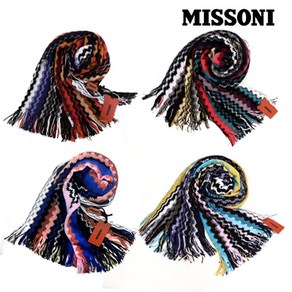 [미쏘니] MISSONI 울 뉴트로 웨이브 머플러