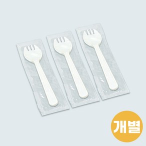 일회용포크 스포크 흰색 개별포장, 100개(1봉), 1개