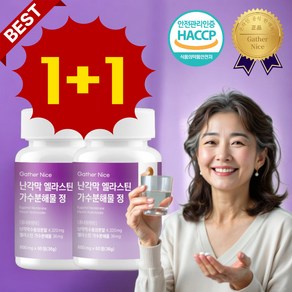 게더나이스 난각막 엘라스틴 가수분해물 식약청인증 HACCP, 2개, 60정