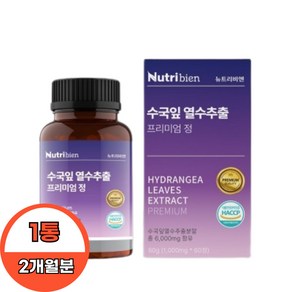 뉴트리비엔 수국잎 열수추출 프리미엄 정 이너뷰티 1000mg x 60정 (1통 2개월분)