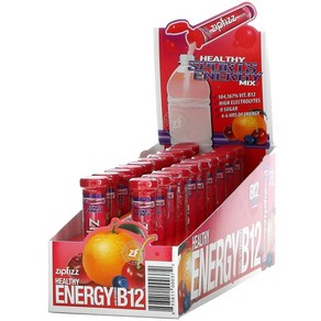 Zipfizz 헬시스포츠 에너지 믹스 비타민B12 프루트 펀치 튜브 20개입 각 11g 0.39oz, 1개, 20정