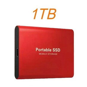 휴대용 고속 외장 하드 드라이브 노트 북 PC 휴대폰 핸드폰 핸드폰용 C 타입 ssd 1TB 2TB SSD, 없음, 17) Red 1TB