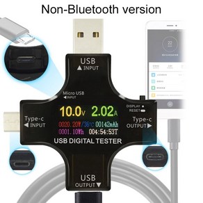 usb teste tft colo bluetooth type-c pd 디지털 전압계 vuent mete 전류계 전압 usb 전류 테스터 측정, 블루투스로, 1개