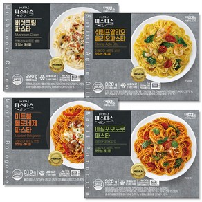 파스타스 쉐프 파스타 4팩 (쉬림프알리오올리오 1+미트볼볼로네제 1+바질포모도로 1+버섯크림 1), 1개