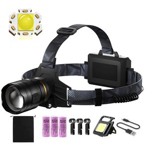 바키온 극가성비 헤드랜턴 XHP360 LED 해루질 등산용 낚시 작업 랜턴, 1개, 본체+배터리3개