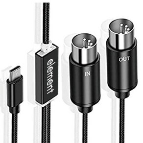 MIDI to USB C Type C 케이블 전자 오르간 컴퓨터용 표시 등이 있는 USB MIDI 변환기, 한개옵션0, 1개