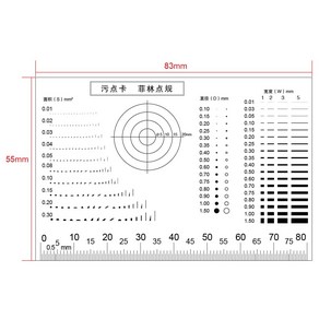 게이지 포인트 투명 대비 PET 도트 비교 얼룩 균열 라인 표면 품질검사 필름 얼룩 카드, 투명두께 0.1mm, 1개