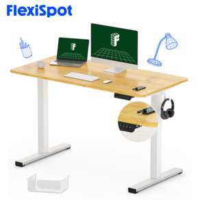 FlexiSpot 전동 높이 조절 간단조립 모션 데스크 높이730~1210mm 올바른 자세 스탠딩 데스크 1200 학생 사무 게이밍 데스크 인체공학 스마트 책상 E150, 화이트