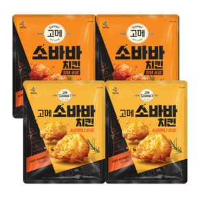 소바바치킨 양념 순살 2 + 오리지날 순살 2, 375g, 1개