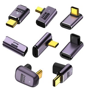 USB4.0 C타입 꺾임젠더 PD240W 40Gbps 8K 60Hz ㄱ자 90도꺽임 C to C 180도 꺽임 Type-C 상하좌우 꺾임형, 직각꺽임(MT373), 1개