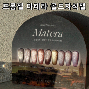 [지오네일재료] 프롬더네일 마테라 골드 자석젤 9종 세트(+곰돌이차트알 스티커 랜덤1종), FG.235, 1개, 10g