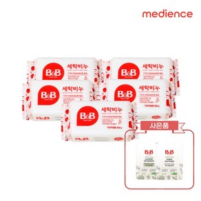 비앤비 세탁비누 200g 카모마일 5개입+세제 유연제 50ml 체험팩 증정