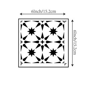 스텐실도안 벽바닥가구나무직물 가정 화장 페인트를 위한 재사용할 수 있는 보석 타일, 6인치, 1개