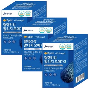JW중외제약 혈행건강 rTG알티지 오메가3, 30정, 3개