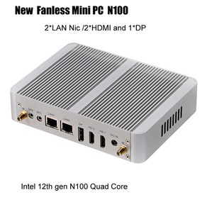 미니PC 디스플레이 N100 12 소프트 인텔 팜 11 윈도우 3 CPU 컴퓨터 미니 HDMI 라우터 DP 2 쿼드 LAN 방화벽 팬리스 코어 세대 1 PC, Intel N100, 4GB DDR4 128G SSD, 4GB