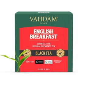 바담티 잉글리쉬 블랙퍼스트 블랙티 VAHDAM TEA 인도홍차, 1개, 15개입, 2g