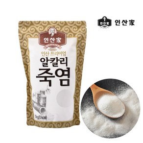 인산가 알칼리죽염 분말 1kg + 9회죽염 담은 휴대용기 1개 /인산죽염 양치 요리 코세척 용융소금 4회구운 죽염