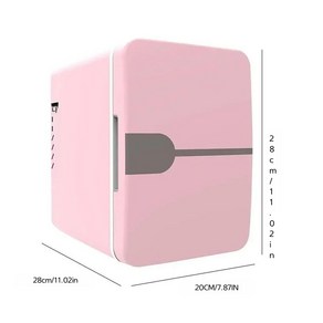차량용냉장고 전기 휴대용 캠핑 여행자 쿨러 자동차 화장품 메이크업 보관 스킨 케어 룸 냉장고 6L 미니 12V 110V 220V, [03] Pink, 6ㅣ, Pink