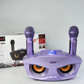 무선 마이크 블루투스 스피커 기타 노래방 시스템, SD306S 퍼플 레귤러 버전