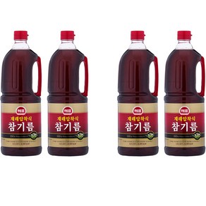 해표 재래식압착 참기름, 1.8L, 4개