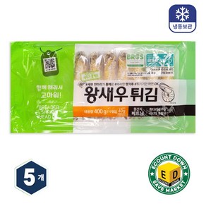 빵가루 헤드온 새우튀김 브래드 새우, 400g, 5개