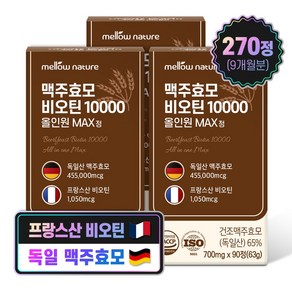 독일산 맥주효모 비오틴 10000 올인원 MAX정, 3박스, 90정