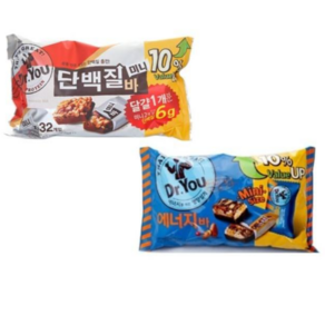 오리온 닥터유 에너지바 미니 퀵차지팩 440g + 단백질바 퀵차지팩 445g, 1세트