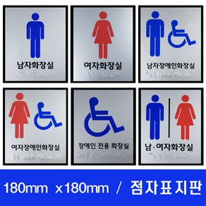 두리 화장실점자표지판 안내 촉지판 장애인화장실촉지판, 1개, 혼합색상