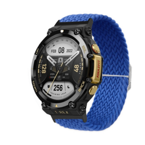 호환 Huami Amazfit T-Rex2 스포츠 팔찌 스트랩 Amazfit T-Rex2 스트랩 짠 탄성 스트랩, Blue, 1개