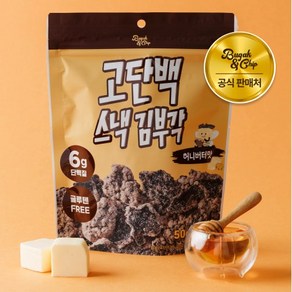 부각앤칩 고단백 스낵 김부각 허니버터맛 50g, 6개