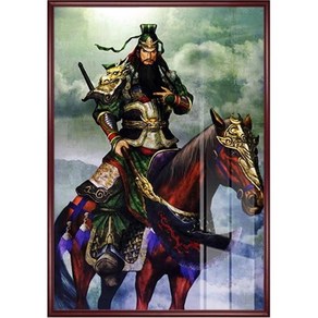 보석십자수 장군 탱화 말 올라탄 관우 장수 법당 무속 대형, 90x140cm, 1개