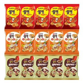 농심 쫄병 헤쳐모여 기획팩, 쫄병스낵 안성탕면맛 77g x 5p + 쫄병스낵 짜파게티맛 77g x 5p + 쫄병스낵 매콤한맛 82g x 5p, 1세트