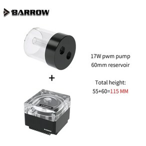 배로우 펌프 17W PWM 펌프 저수지 포함 PC 수냉 시스템 용 5V ARGB 3, 60mm Resevoi, 1개