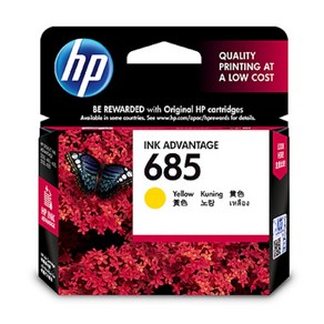 HP 정품 잉크 No.685 CZ124AA 3525 4615 4625 5525 6520 6525, 노랑, 1개