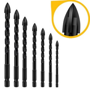 머니레드 콘크리트기리 타일기리 세트 3mm~12mm 총7개입 4날 화살촉, 1세트, 본품(배터리없음)