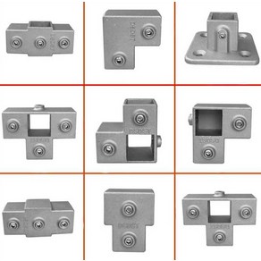 각 파이프 연결 스텐 마감 규격 각관 브라켓 부속 L형, 20mm 삼방향, 1개